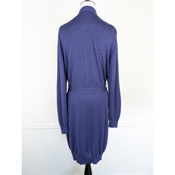 Piazza Sempione Cardigan Sweater Wool Silk Long Knit Fall Winter Blue Size S - Picture 6 of 11